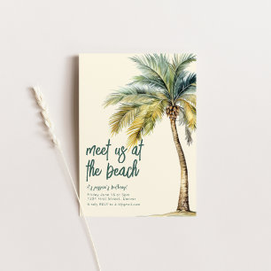 Meet Us At The Beach Birthday Invite