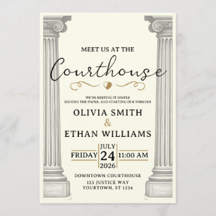 Meet Us At The Courthouse Wedding Invitation