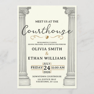 Meet Us At The Courthouse Wedding Invitation