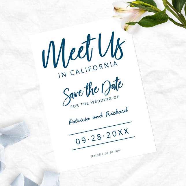 Meet Us in Destination Wedding Save the Date Card (Creator Uploaded)