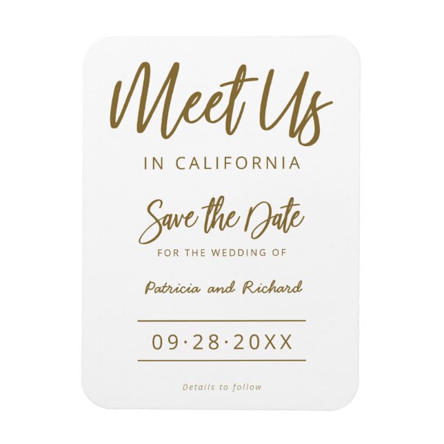 Meet Us In Destination Wedding Save The Date Magnet (Vertical)