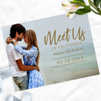 Meet Us In Destination Wedding Save The Date Photo