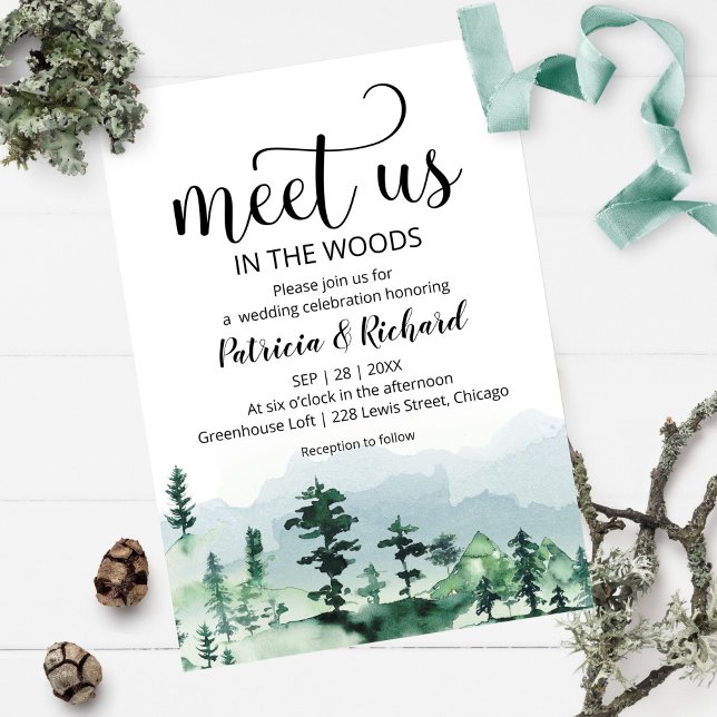 Meet Us In The Woods Outdoor Wedding Invitation (Creator Uploaded)