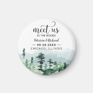 Meet Us In The Woods Outdoor Wedding Save The Date Magnet