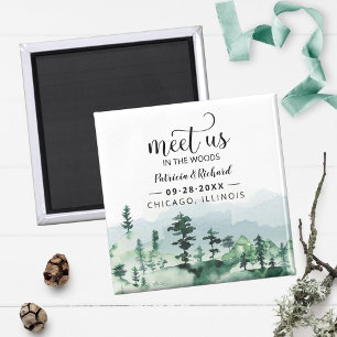 Meet Us In The Woods Outdoor Wedding Save The Date Magnet