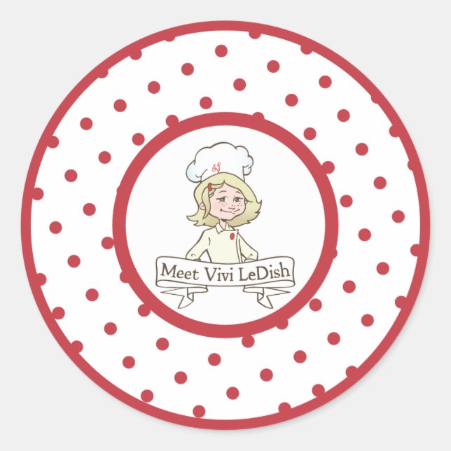 Meet Vivi LeDish Polka Dot Sticker (Front)