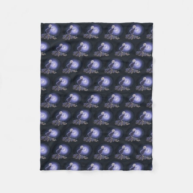 Meeting at Moonlight Fleece Blanket (Front)