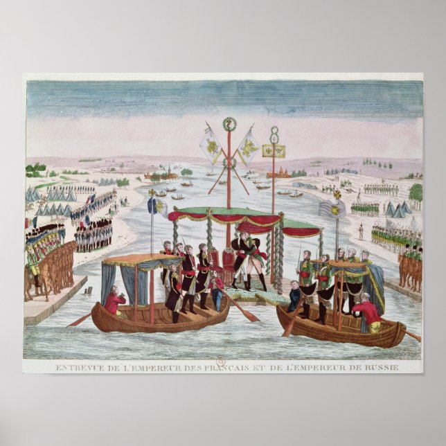 Meeting between Napoleon I & Tsar Alexander I Poster (Front)