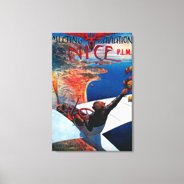 Meeting D' Aviation in Nice, France Poster Canvas Print (Front)