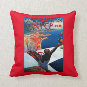 Meeting D' Aviation in Nice, France Poster Cushion