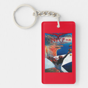 Meeting D' Aviation in Nice, France Poster Key Ring