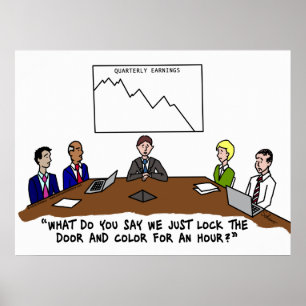 Meeting In Boardroom Colour Framed Print