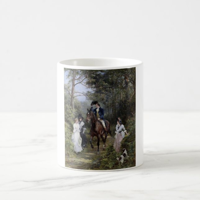 Meeting in the Forest (by Heywood Hardy) Coffee Mug (Center)