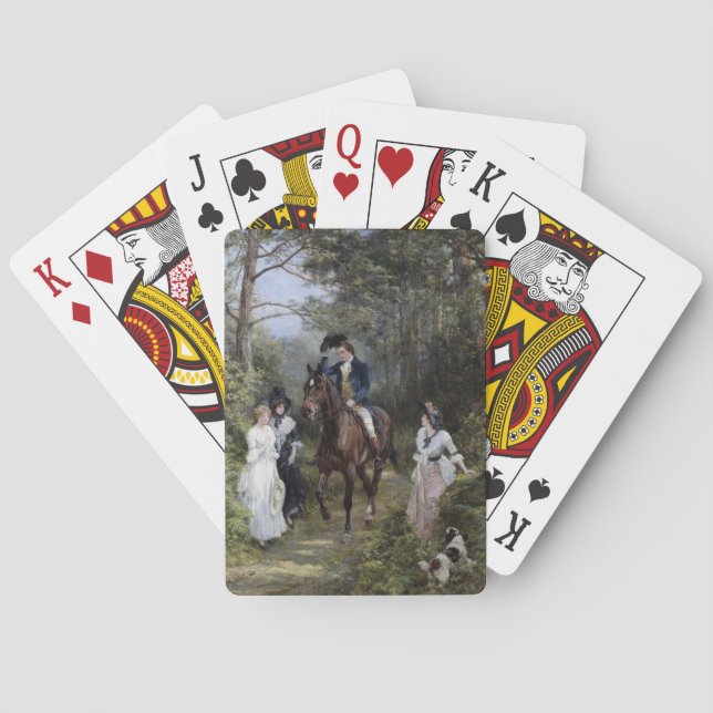 Meeting in the Forest (by Heywood Hardy) Playing Cards (Back)