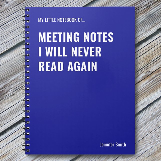 Meeting Notes I Will Never Funny Quote Notebook (Creator Uploaded)
