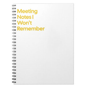 Meeting Notes I Won't Remember Notebook