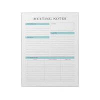 Meeting Notes Memo Planner Notepad