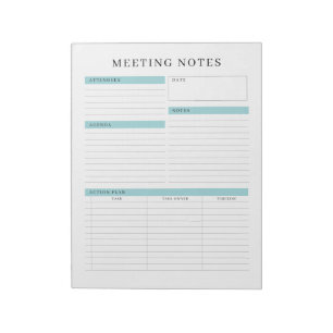 Meeting Notes Memo Planner Notepad