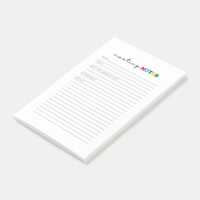 Meeting Notes Planner Journal (Angled)