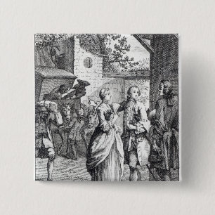 Meeting of Chevalier Des Greux and Manon 15 Cm Square Badge
