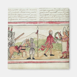 Meeting of Hernando Cortes and Montezuma Magnet