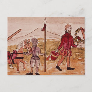 Meeting of Hernando Cortes and Montezuma Postcard