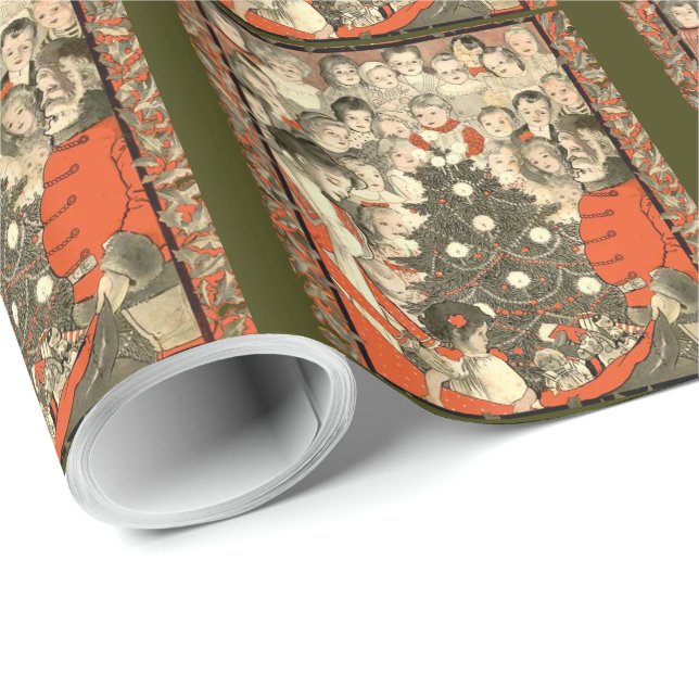 Meeting Santa Claus Wrapping Paper (Roll Corner)