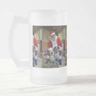 Meeting Santa Frosted Glass Beer Mug