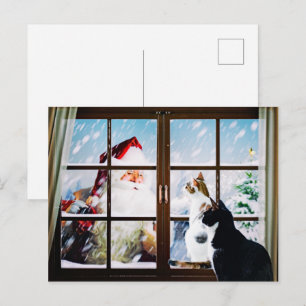 Meeting Santa Holiday Postcard