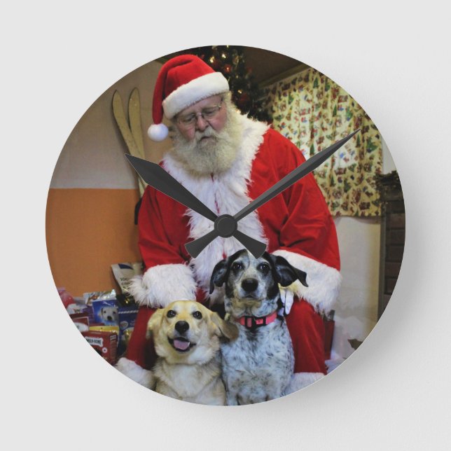 Meeting Santa Round Clock (Front)