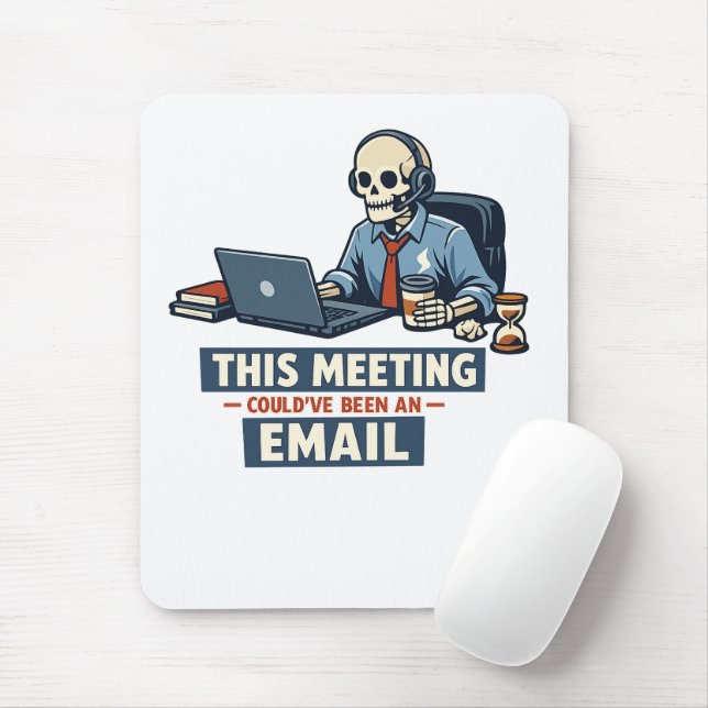 Meeting Survivor Mouse Pad | Funny Office Zoom Mee (With Mouse)