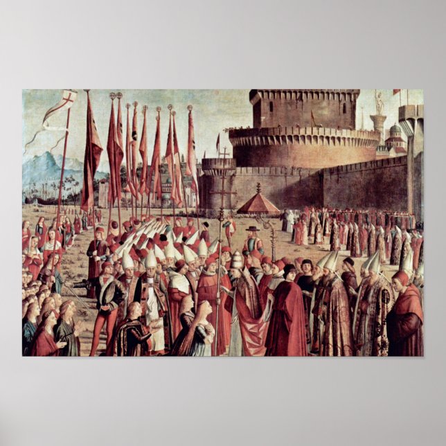 Meeting The Pilgrims With The Pope By Carpaccio Poster (Front)