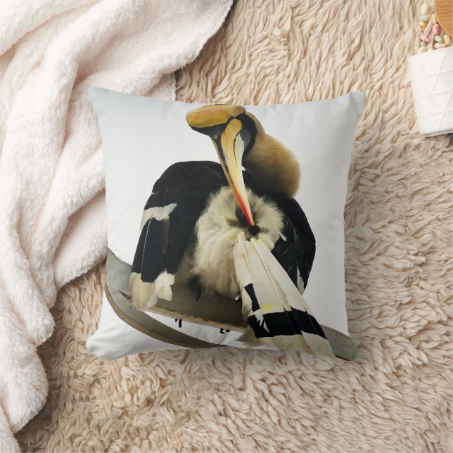 Meeting with the Great Hornbill:Icon of Phnom Penh Cushion (Blanket)