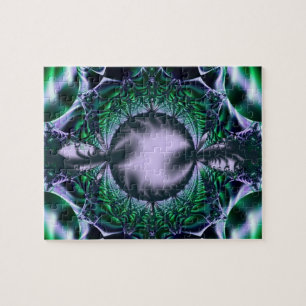 Meg   Green and Blue Fractal Art Jigsaw Puzzle