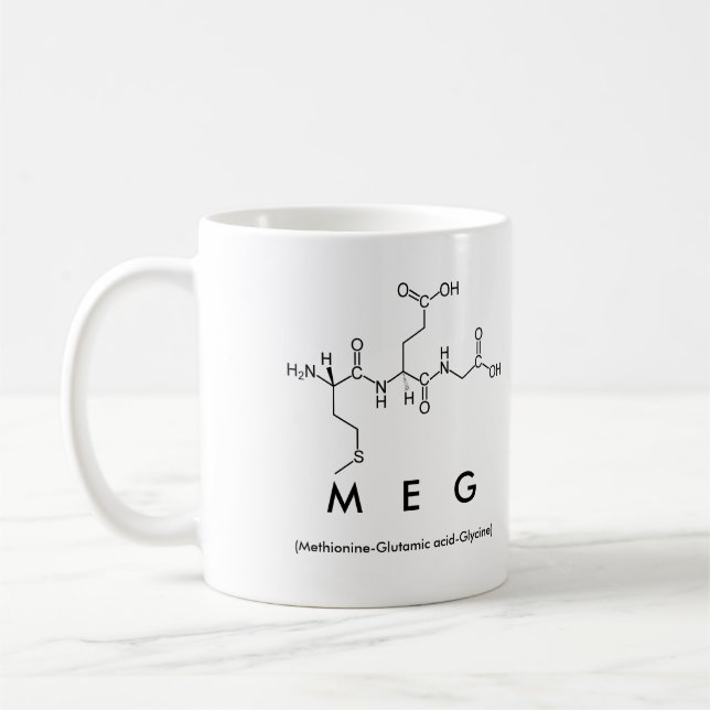 Meg peptide name mug (Left)