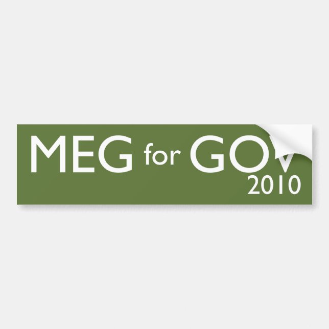 Meg Whitman For Governor Bumper Sticker (Front)