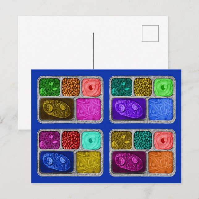 Mega Colourful Retro TV Dinners Postcard (Front/Back)