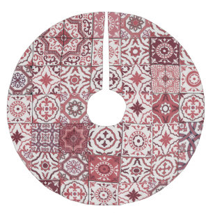 Mega Gorgeous Moroccan Patchwork Pattern Brushed Polyester Tree Skirt