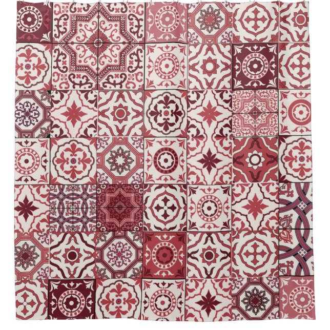 Mega Gorgeous Moroccan Patchwork Pattern Shower Curtain (Front)