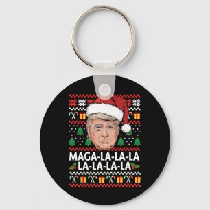Mega La La La Donald Trump 47 Ugly Christmas Sweat Key Ring