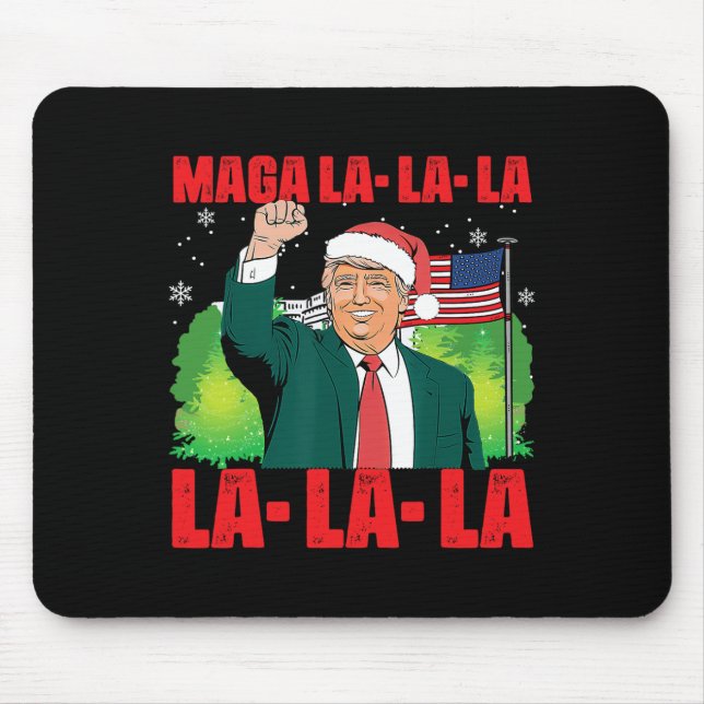 Mega La La La Donald Trump Potus 47 Ugly Christmas Mouse Mat (Front)