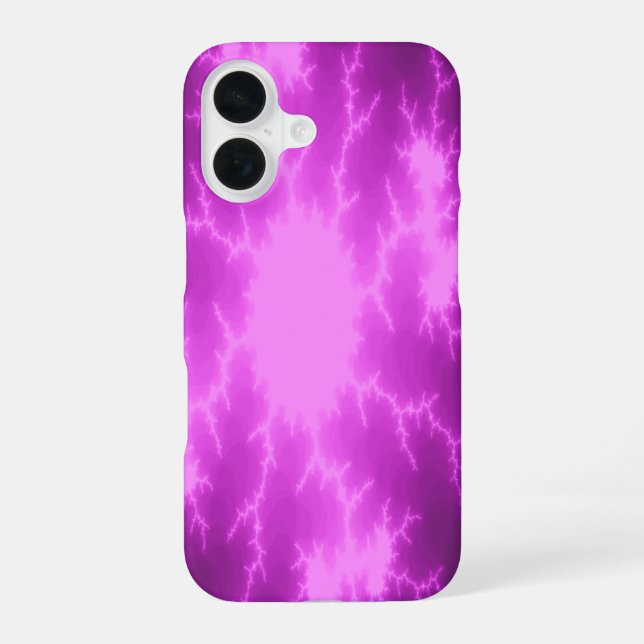 Mega Lightning Fractal iPhone 16 Case (Back)