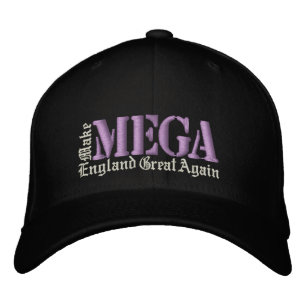 MEGA Make England Great Again Vintage Purple Black Embroidered Hat