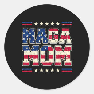 Mega Mum Patriotic Usa Mama Trump 2024 Vintage Sty Classic Round Sticker