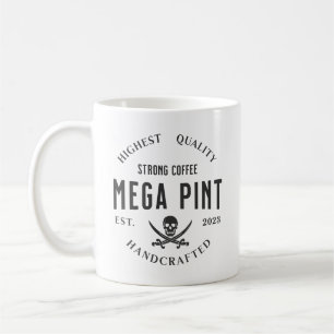 Mega Pint Strong Pirate Coffee Skull and Swords Coffee Mug