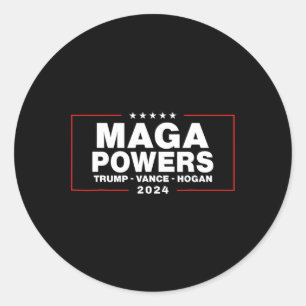 Mega Powers Trump Vance Hogan 1 Classic Round Sticker