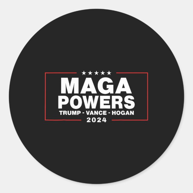 Mega Powers Trump Vance Hogan 1  Classic Round Sticker (Front)
