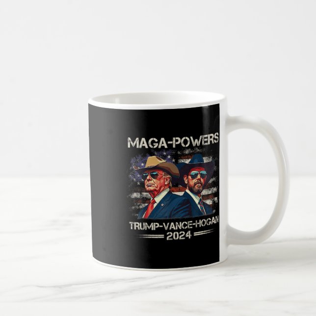 Mega Powers Trump Vance Hogan 2024 Patriotic Funny Coffee Mug (Right)