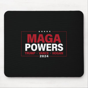 Mega Powers Trump Vance Hogan 2024 Patriotic Funny Mouse Mat