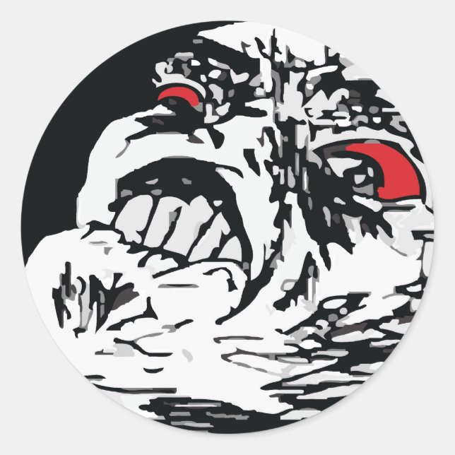 Mega Rage Classic Round Sticker (Front)